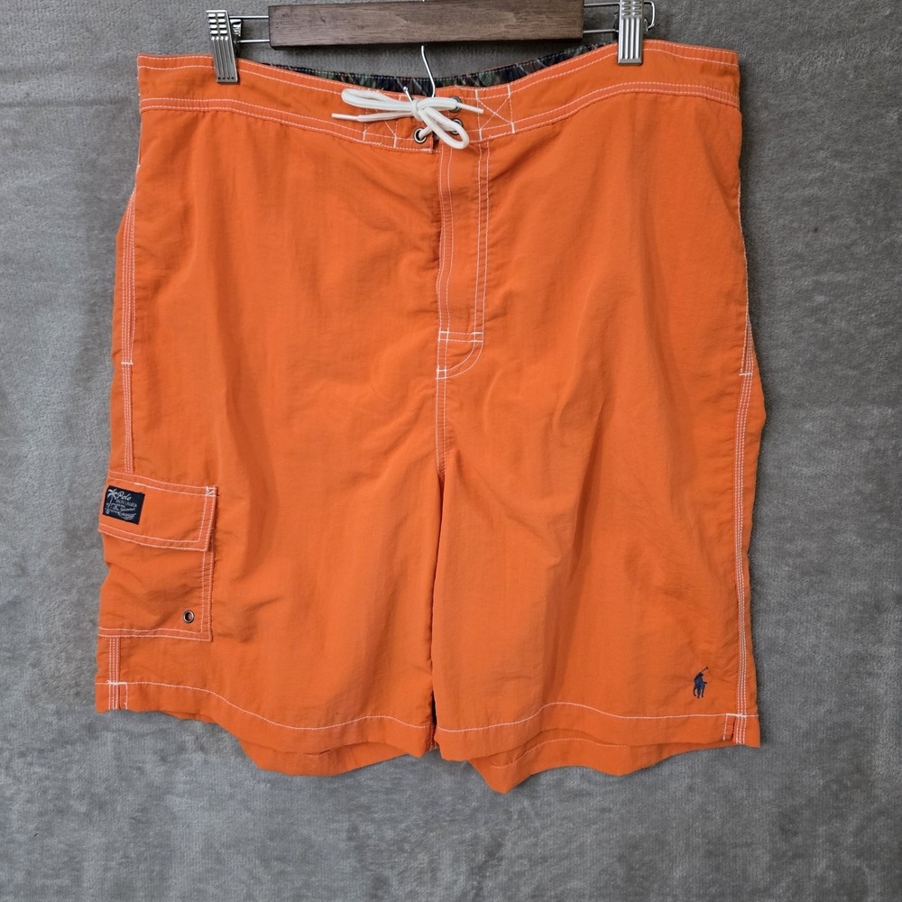 Polo‎ Ralph Lauren Swim Trunks Mens XL Orange Lined Board Shorts Preppy